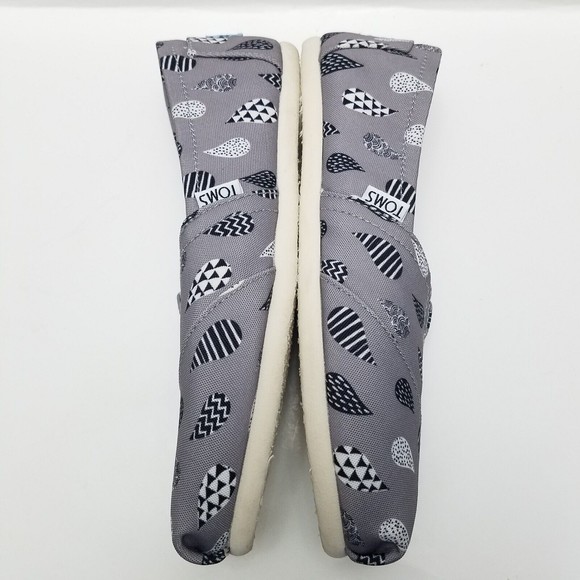 Toms Womens 7.5 Singing In The Rain Shoes Canvas Slip On Walking Gray - Picture 6 of 9